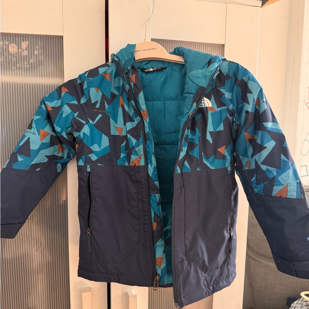 The North Face Kids Blue Geometric Puffer Jacket